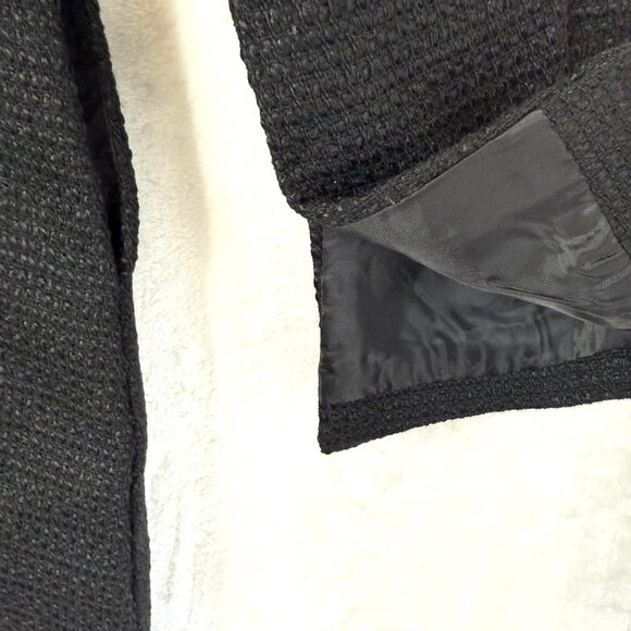 Sunfere Camilla Square Neck Tweed Pearl Trim Mini Dress Womens M Black NEW - Picture 8 of 12